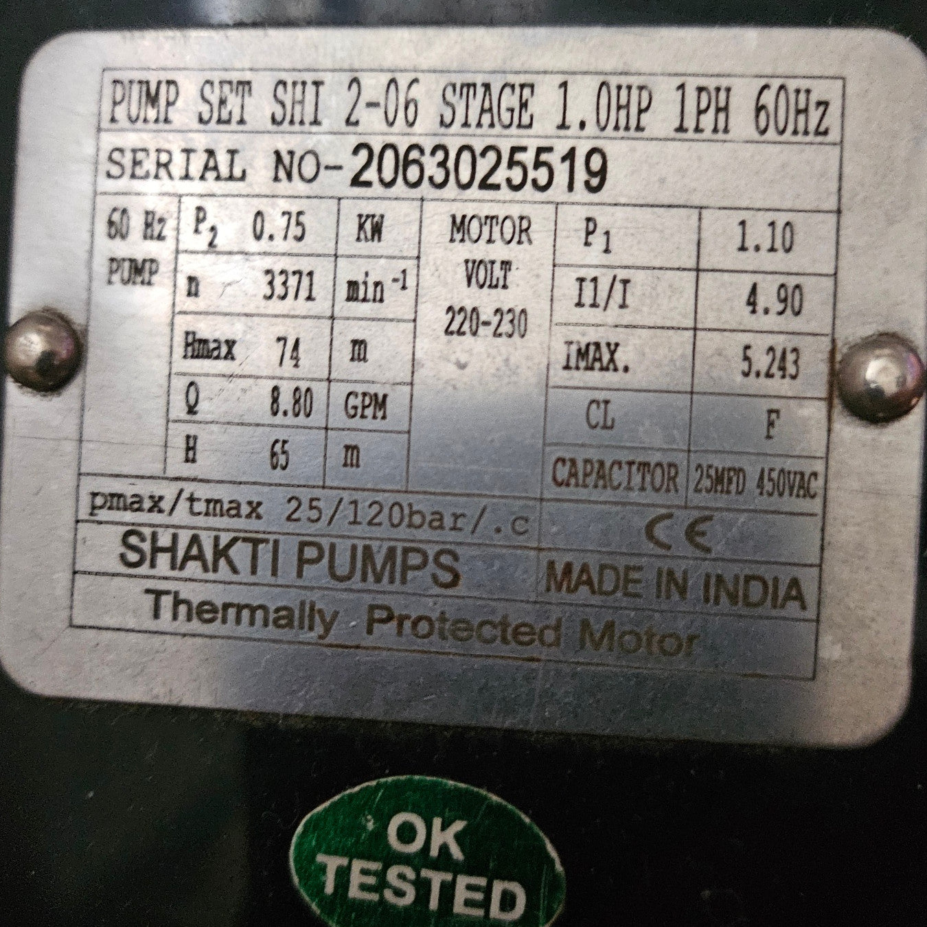 Used Pump for a Micro RO Machine