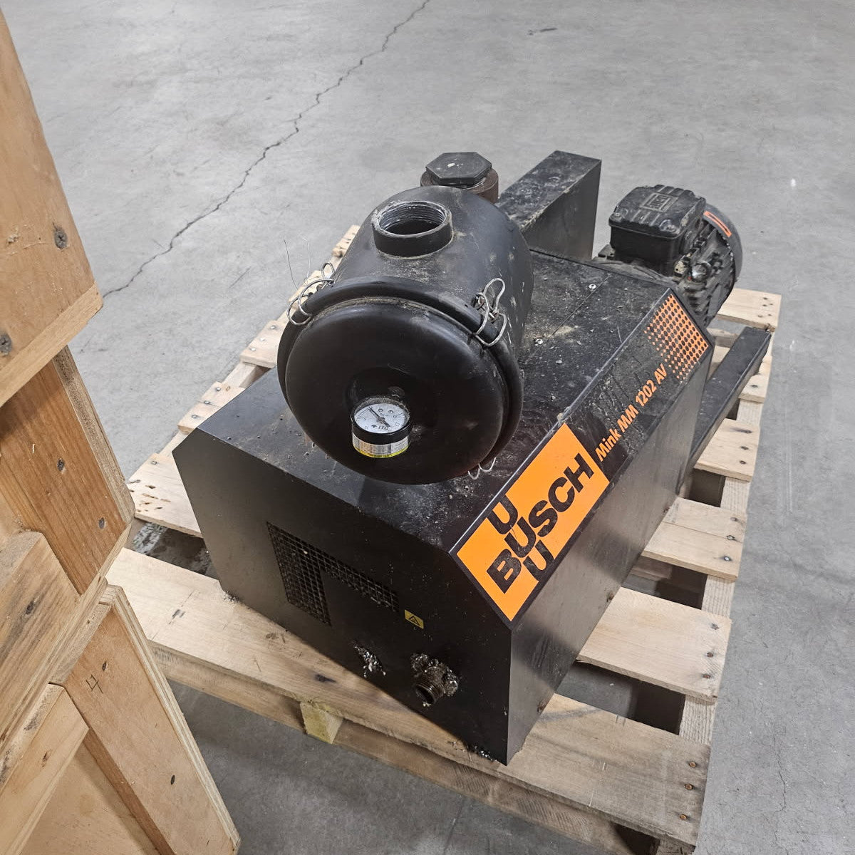 Used Busch Vacuum Pump, Model 1202, 6.4 KW, 3 Phase w/Drive