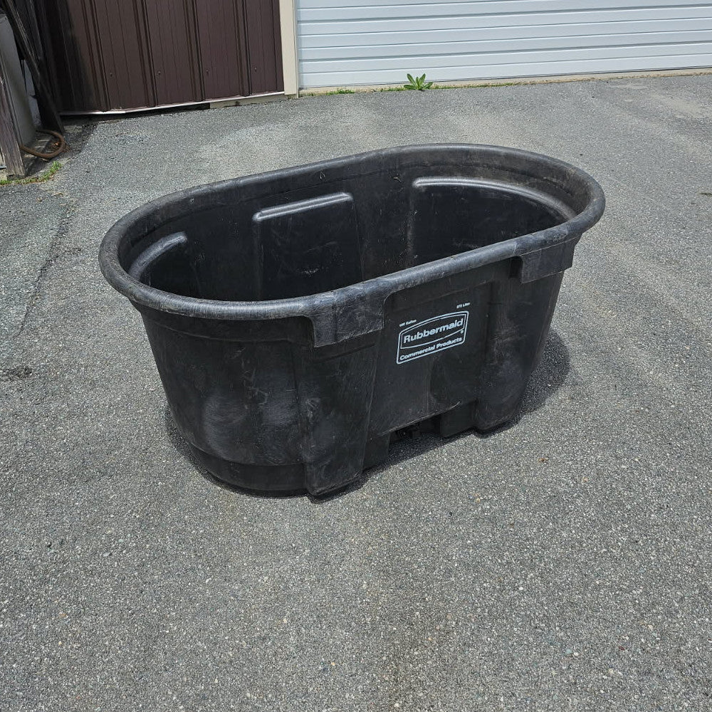 Used 100 Gallon Black Plastic Stock Tank