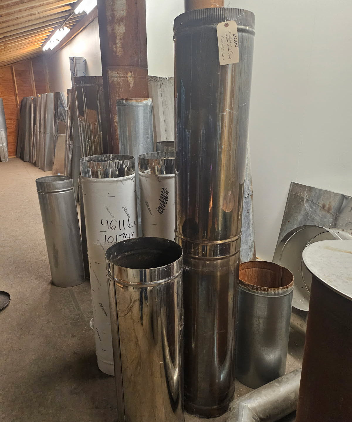 Used 12" Stainless Smoke Stack (3' length)
