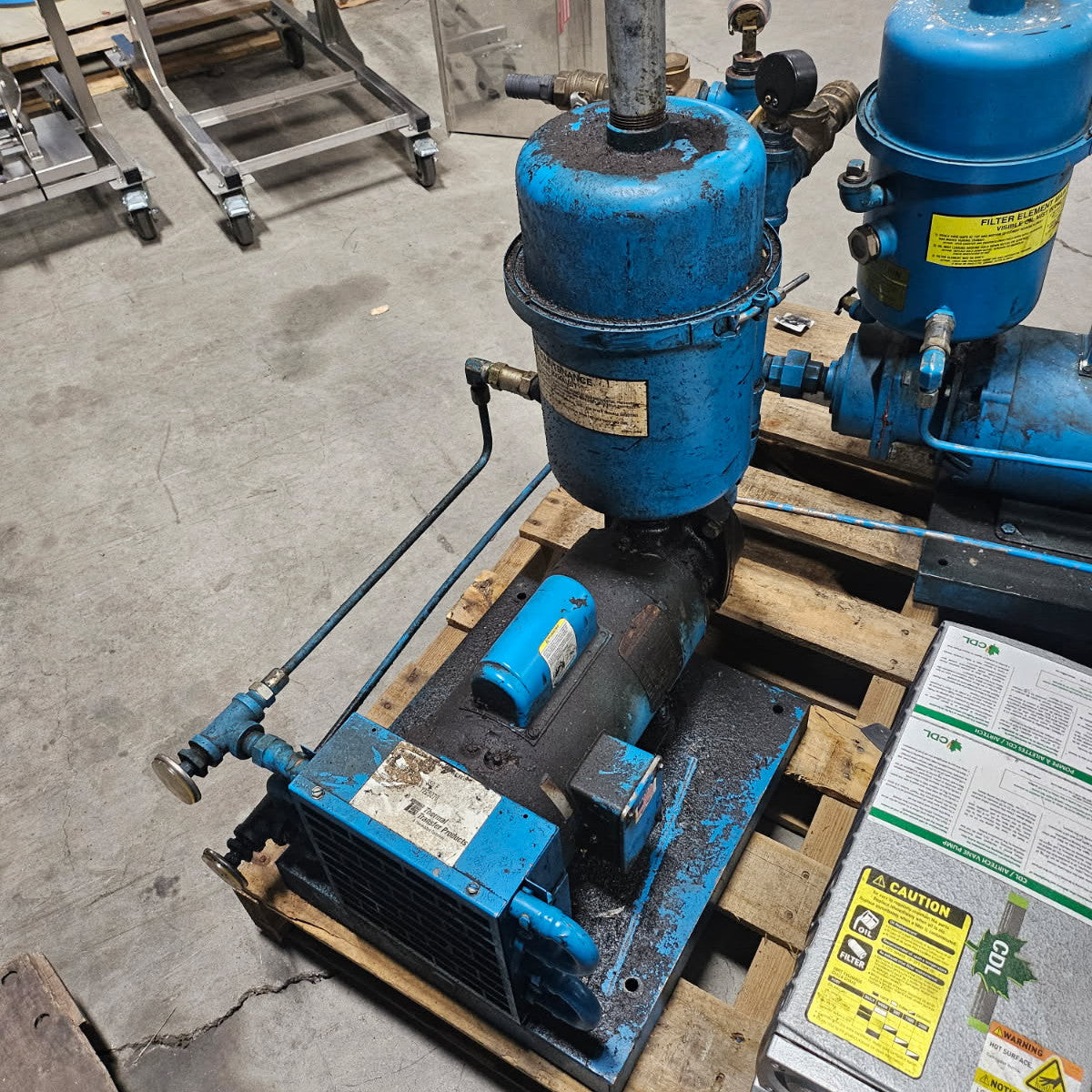 Used 2 HP Atlantic Fluid Oil Cooled Vacuum Pump