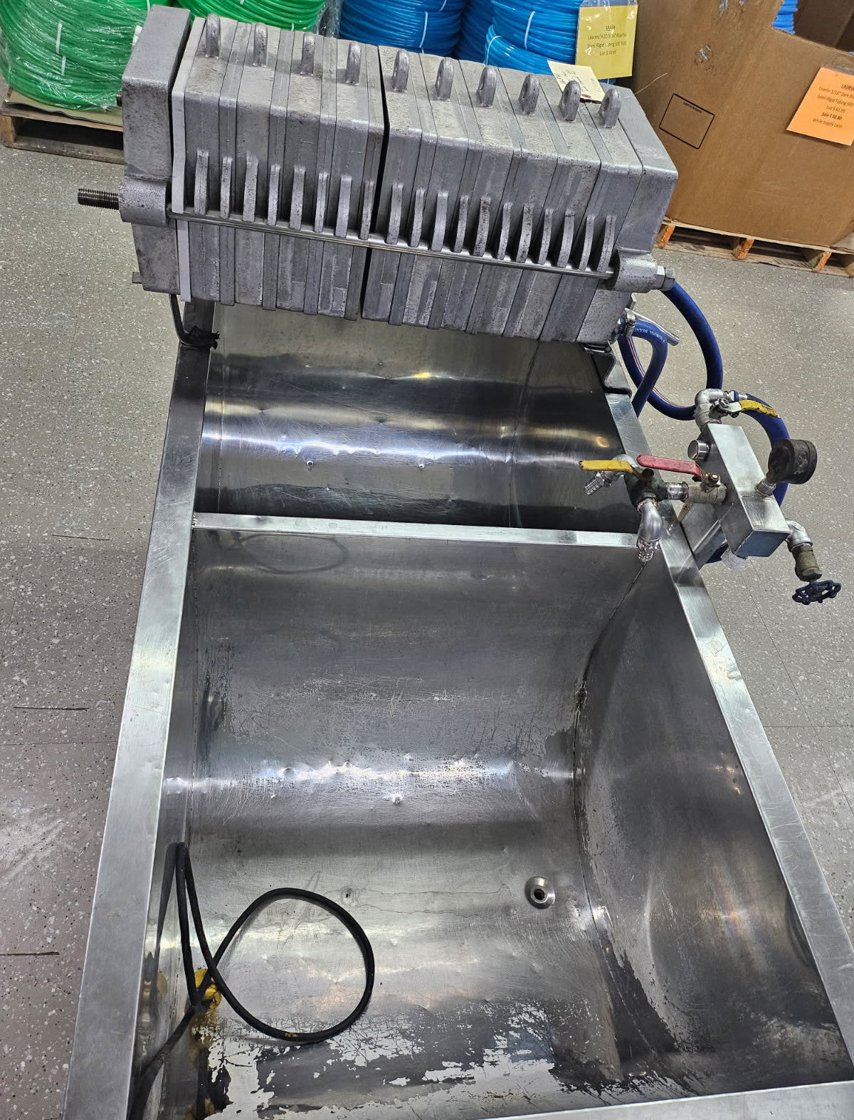 Used 10" CDL Full Stack Filter Press Mounted over a CDL Double Drawoff Tank