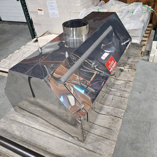 Used 2'x4' Leader Stainless Hood with Stack and 2-8" Elbows