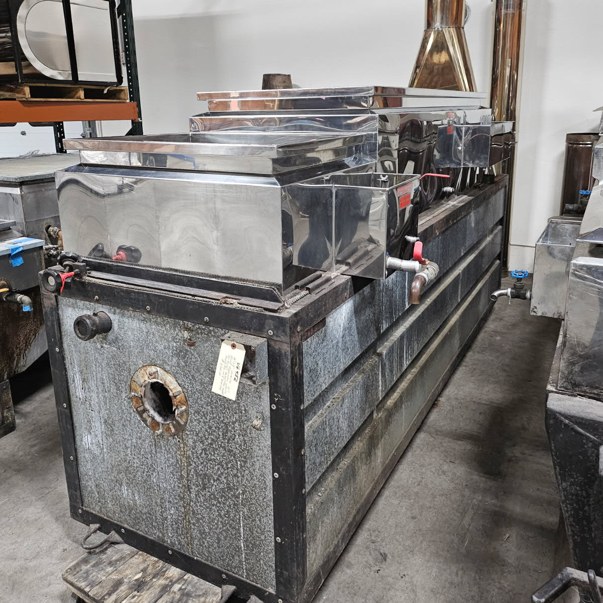 30"x8' Waterloo Oil Fired Evaporator, all insulated w/Carlin 301 Burner, Raised Flue Welded Pans (6' flue pan and 2' syrup pan) and Stainless Stack