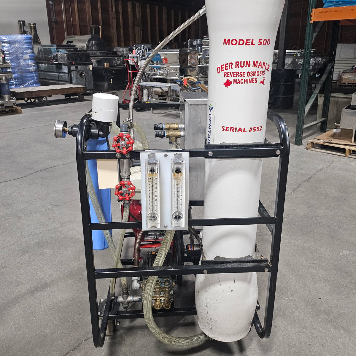 Deer Run Model 500 RO Machine with a Gas Motor (needs new 8" membrane and a low pressure oil switch)