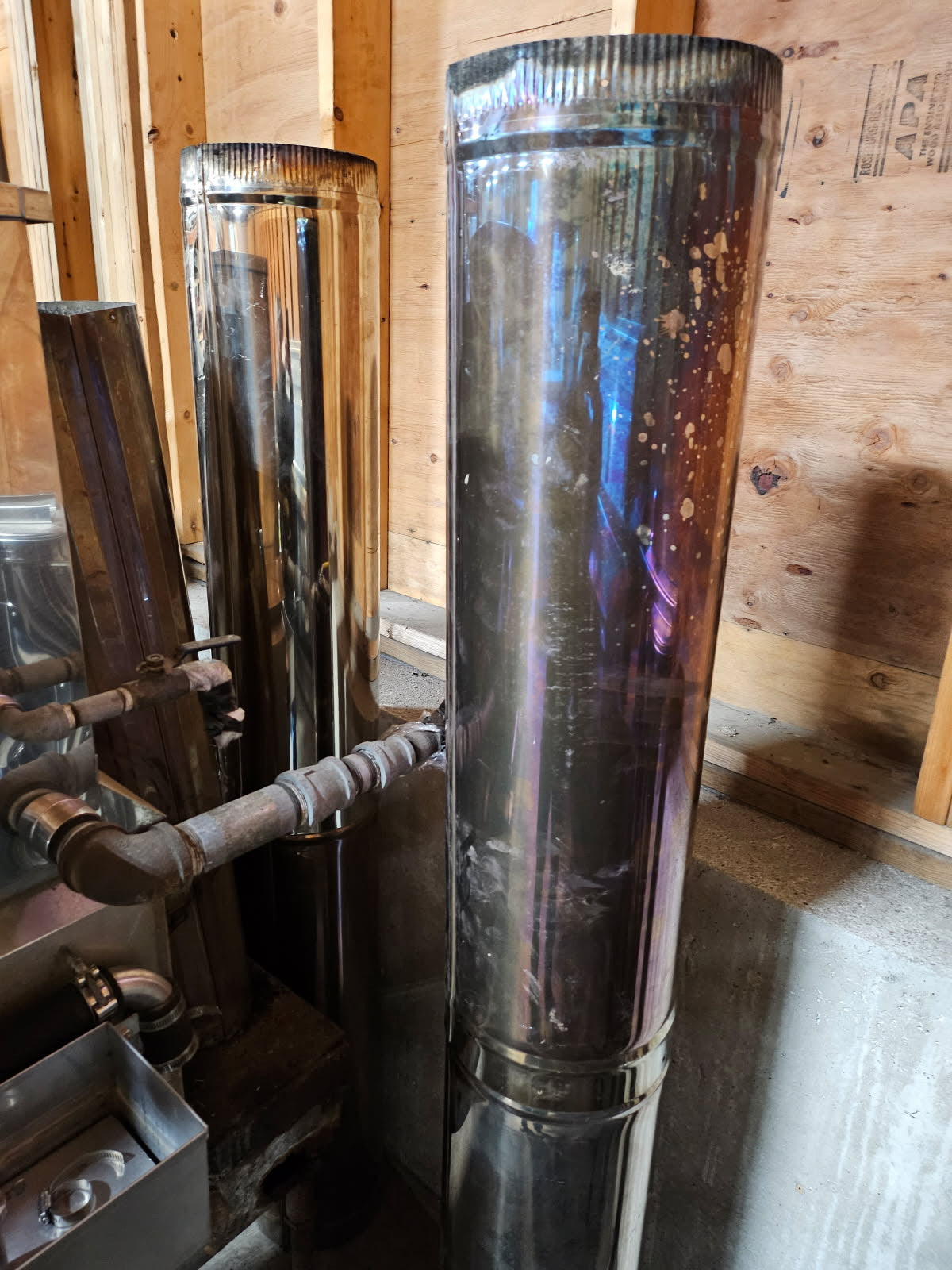 30"x8' Leader Evaporator w/ Lead Free Soldered Raised Flue Pan, Steamaway Pan and Welded Syrup Pan (arch needs repair)