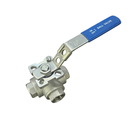 1/2" 3-Way Stainless Ball Valve