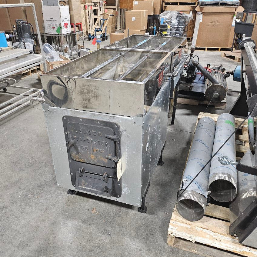 Used Leader 1/2 Pint Evaporator w/Extension, Two Supreme Pans, Float System and Thermometer