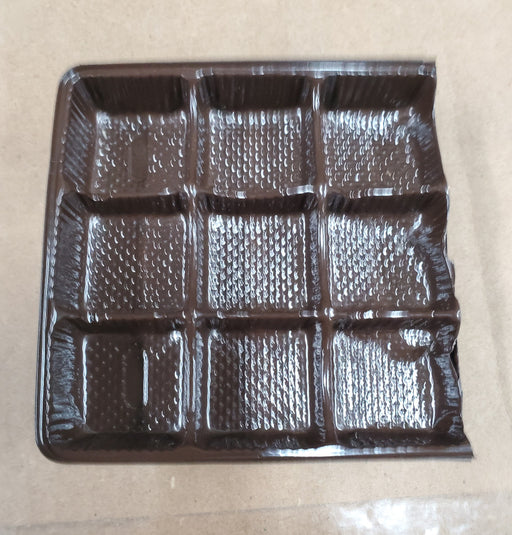 Brown Plastic Candy Divider Tray 9 Cell