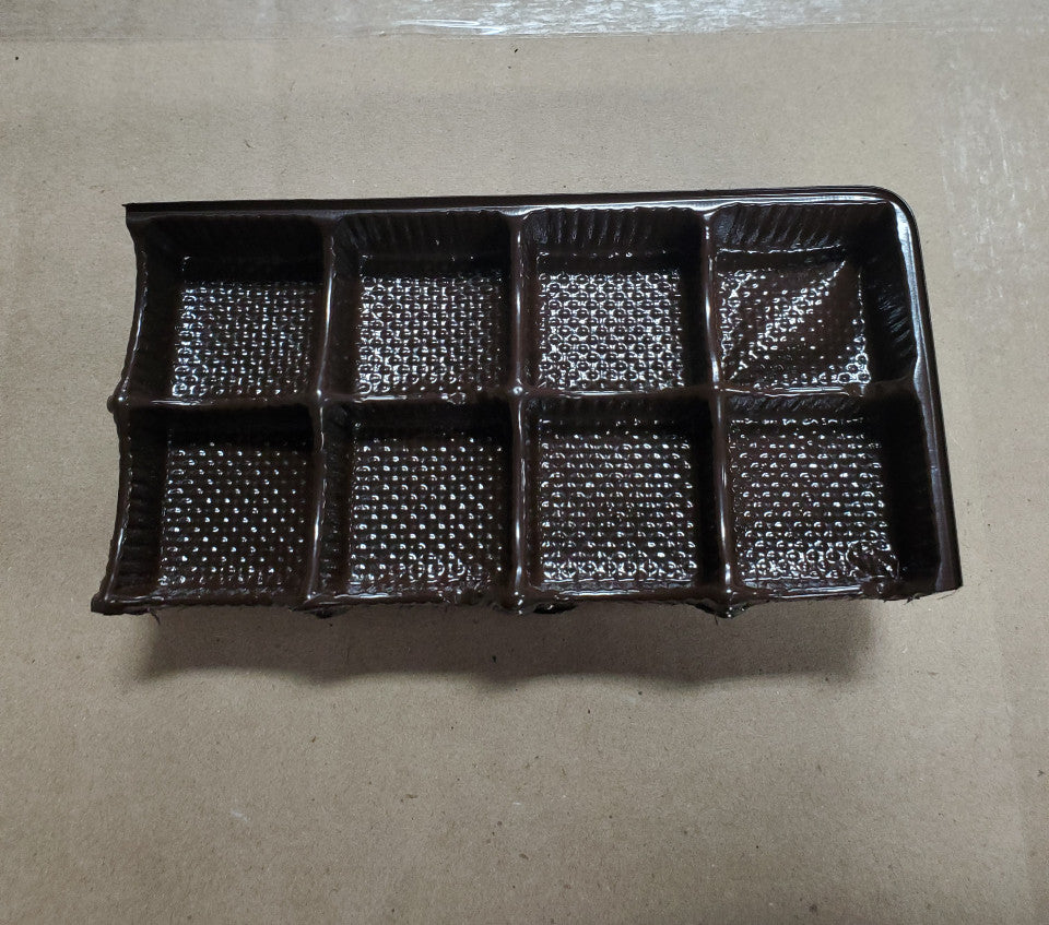 3141 - 4 x 4 x 1 Brown 9-Cell Coated Candy Box Divider