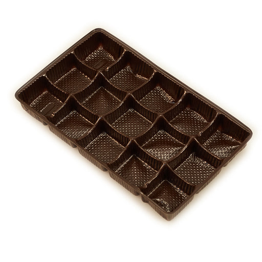 Brown Plastic Candy Divider Tray (15 cells)
