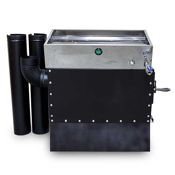 CDL 16"x32" Hobby Pro Evaporator w/Arch, Welded Pan, Insulation, 6" of Black Stack, 6" Elbow and Valve