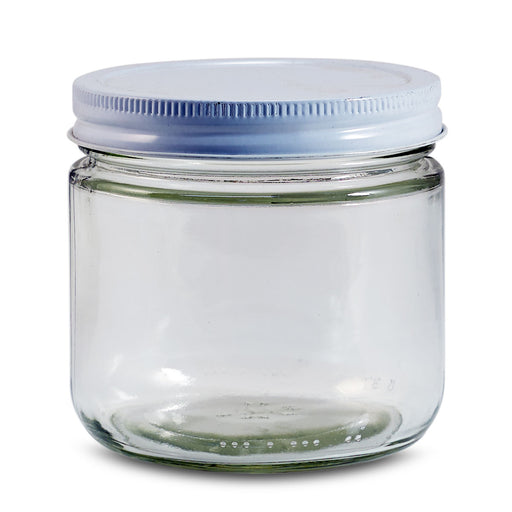 16 oz Clear Tall Glass Jar with Gold Lid
