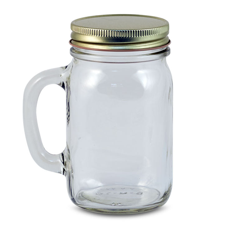 16 oz. Glass Mason Jar Mug (12 per case) —