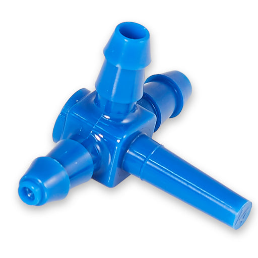 CDL 5/16 Max Flow End Line Plugged Tee (blue)