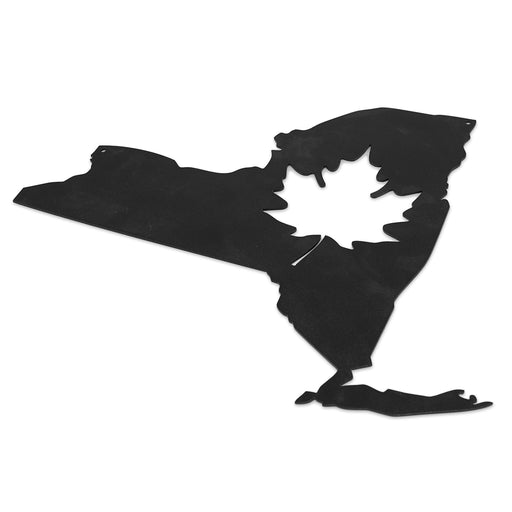 NY Outline w/Maple Leaf (metal)