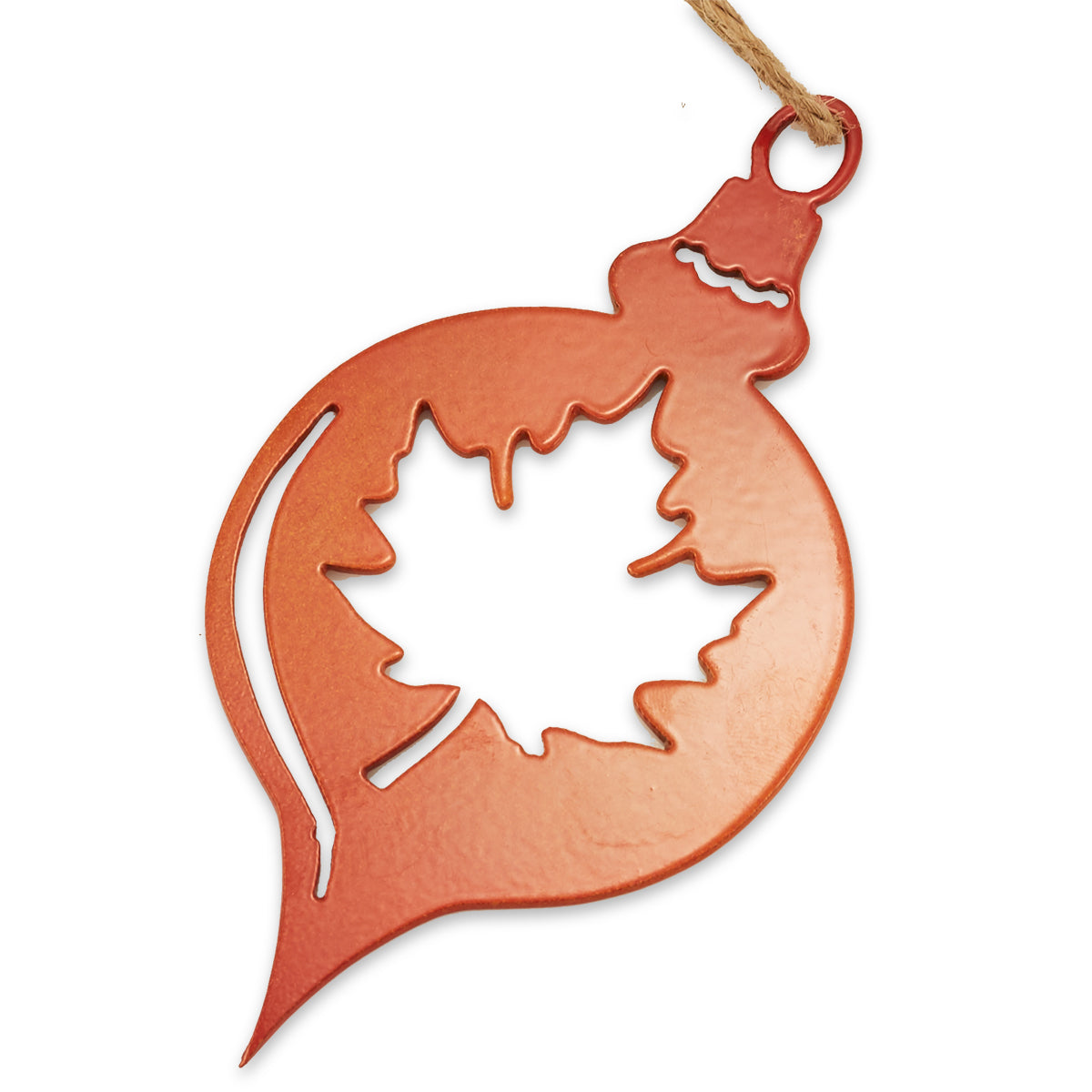 Maple Leaf Round Ornament w/Leaf