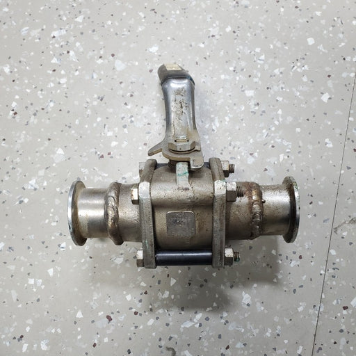 Used 1 1/2" Stainless Triclamp Ball Valve