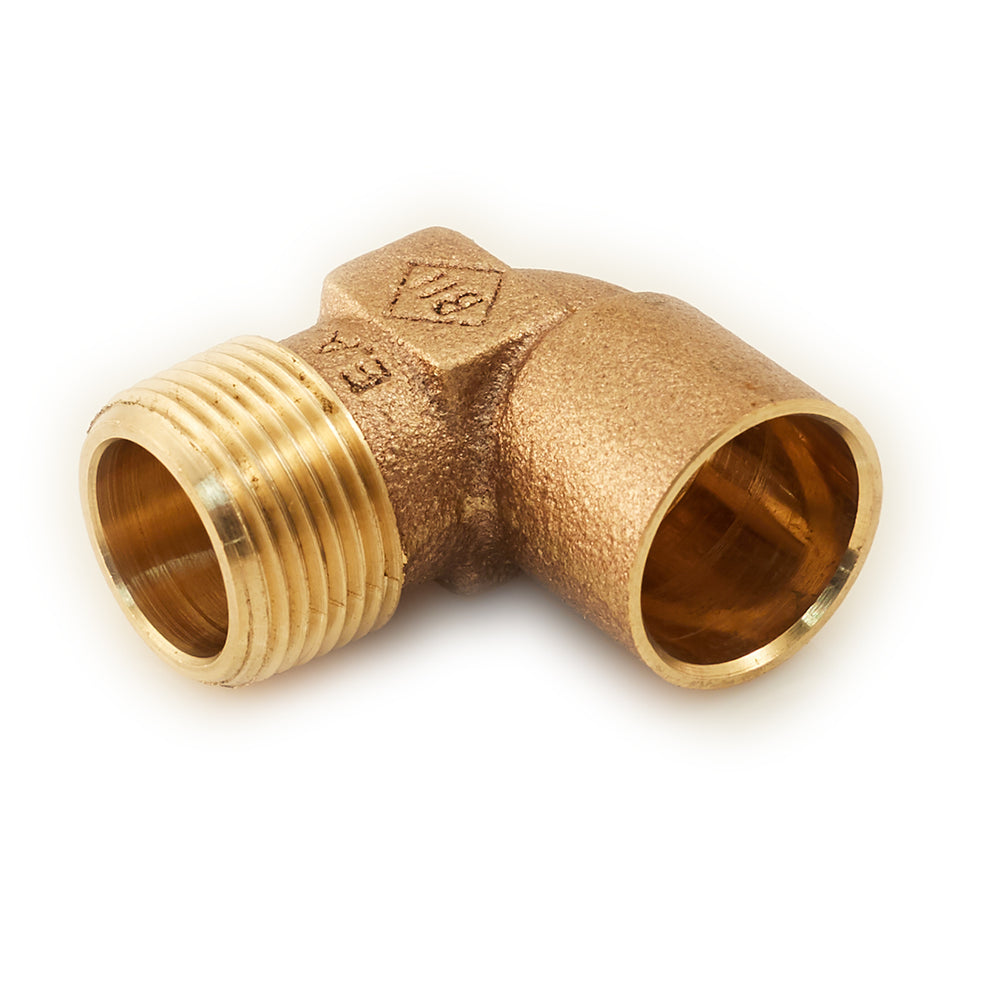 3/4" Brass Male Thread to Sweat 90 Degrees - While Supply Lasts