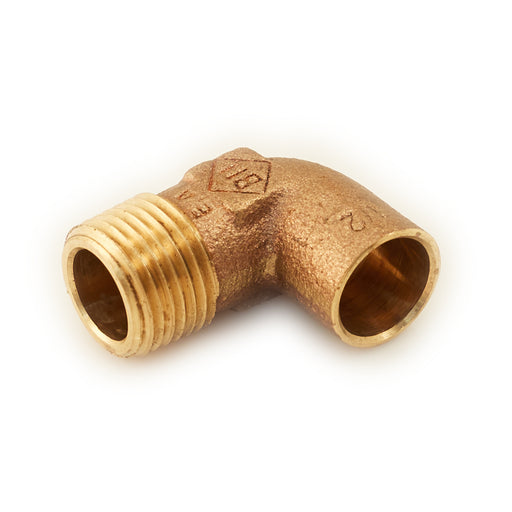 1/2" Brass Male Thread to Sweat 90 Degrees - While Supply Lasts